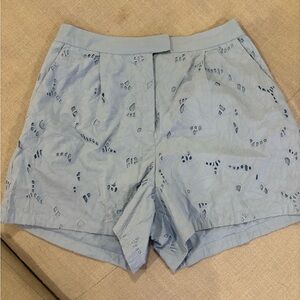 French Connection Pale Blue Eyelet Bermuda Shorts